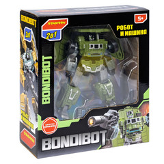 Трансформер робот-строительная техника, 2в1 BONDIBOT Bondibon, самосвал, цвет зелёный, ВОХ 23,5х26,5х8 см.