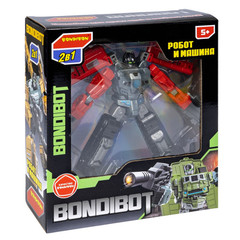 Трансформер робот-строительная техника, 2в1 BONDIBOT Bondibon, тяжёлый экскаватор, цвет красный, ВОХ 23,5х26,5х8 см.