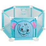 Манеж складной  Bondibon «ВЕСЁЛЫЕ ИГРЫ», голубой, 125х55 см, BOX