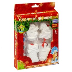 Набор для творчества Bondibon"Ёлочные украшения" (паровоз,снеговик,колокольчик,лошадка)